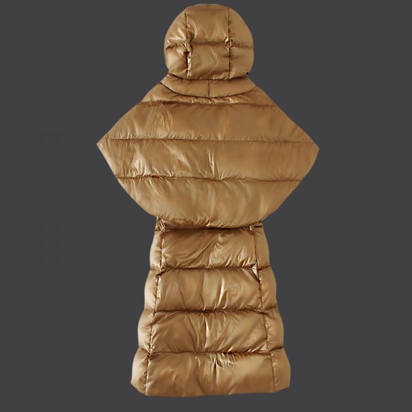 Moncler Donna Giù cappotto Khaki con mantello e cappello uscita M1033